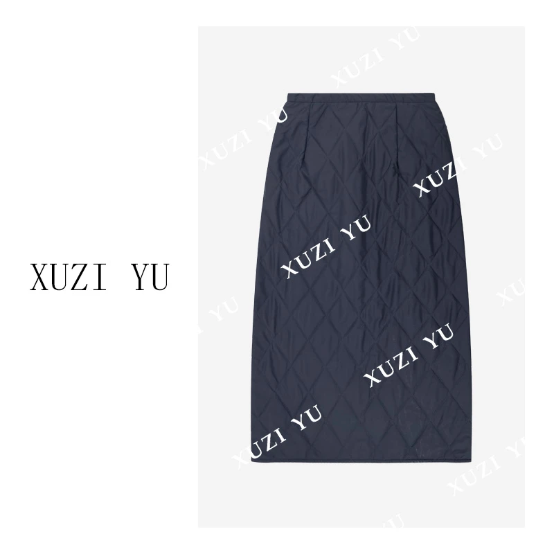 XUZI YU.菱格松紧腰半身裙D73-20148