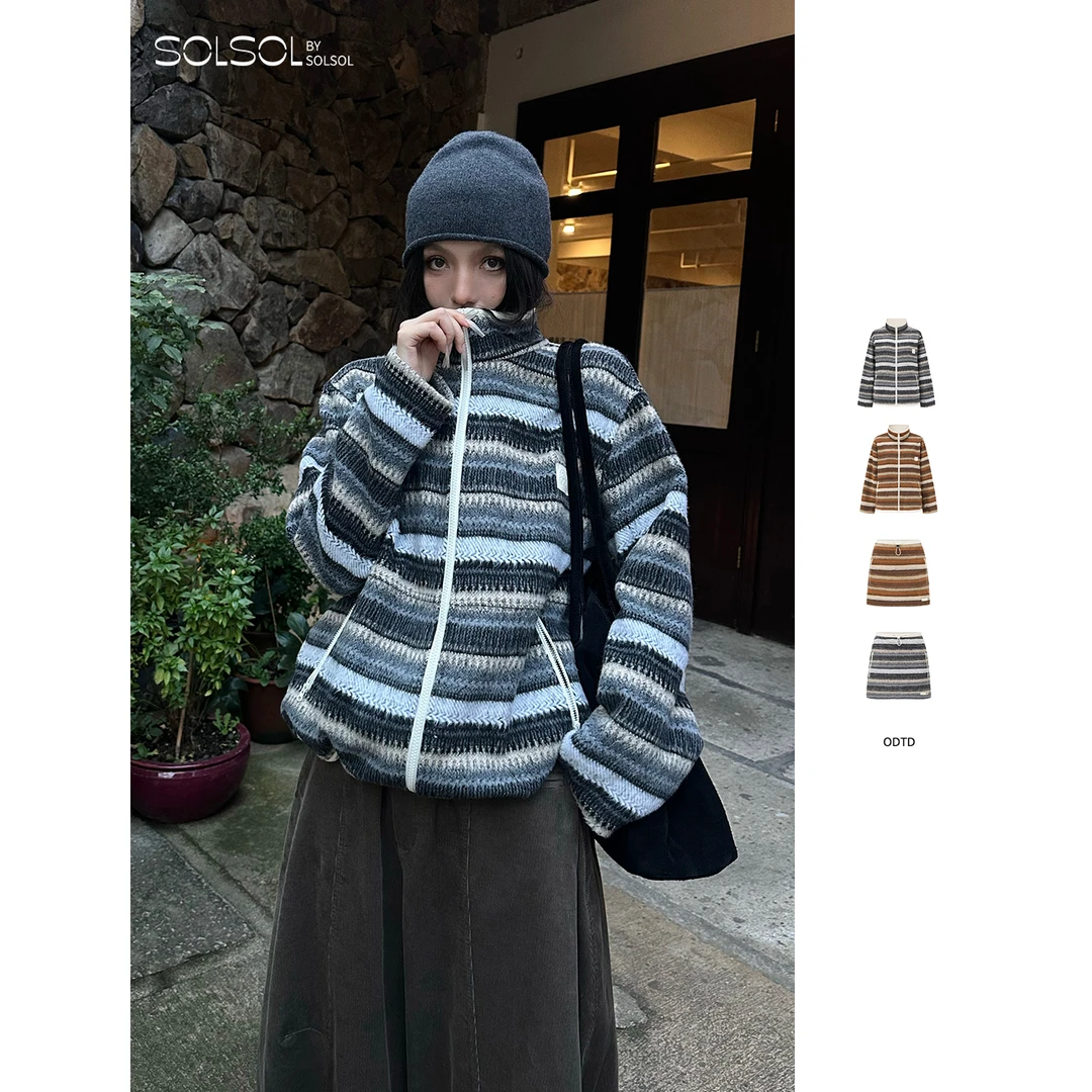 ODTD 设计师品牌 25秋冬新品 条纹撞色休闲外套/短裙SOLSOL买手店