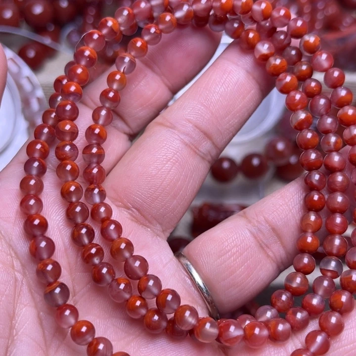 南红玛瑙未镶嵌手链5 M聚宝盆