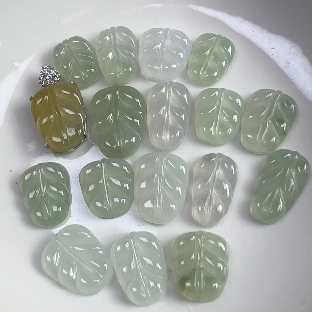 翡翠散珠翡翠叶子一个可挑
