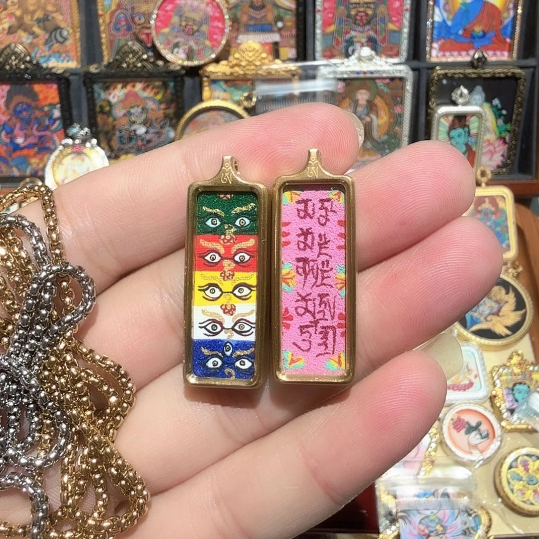 R***a吊坠纯手绘1/3五路财神法眼~扎基拉姆心咒