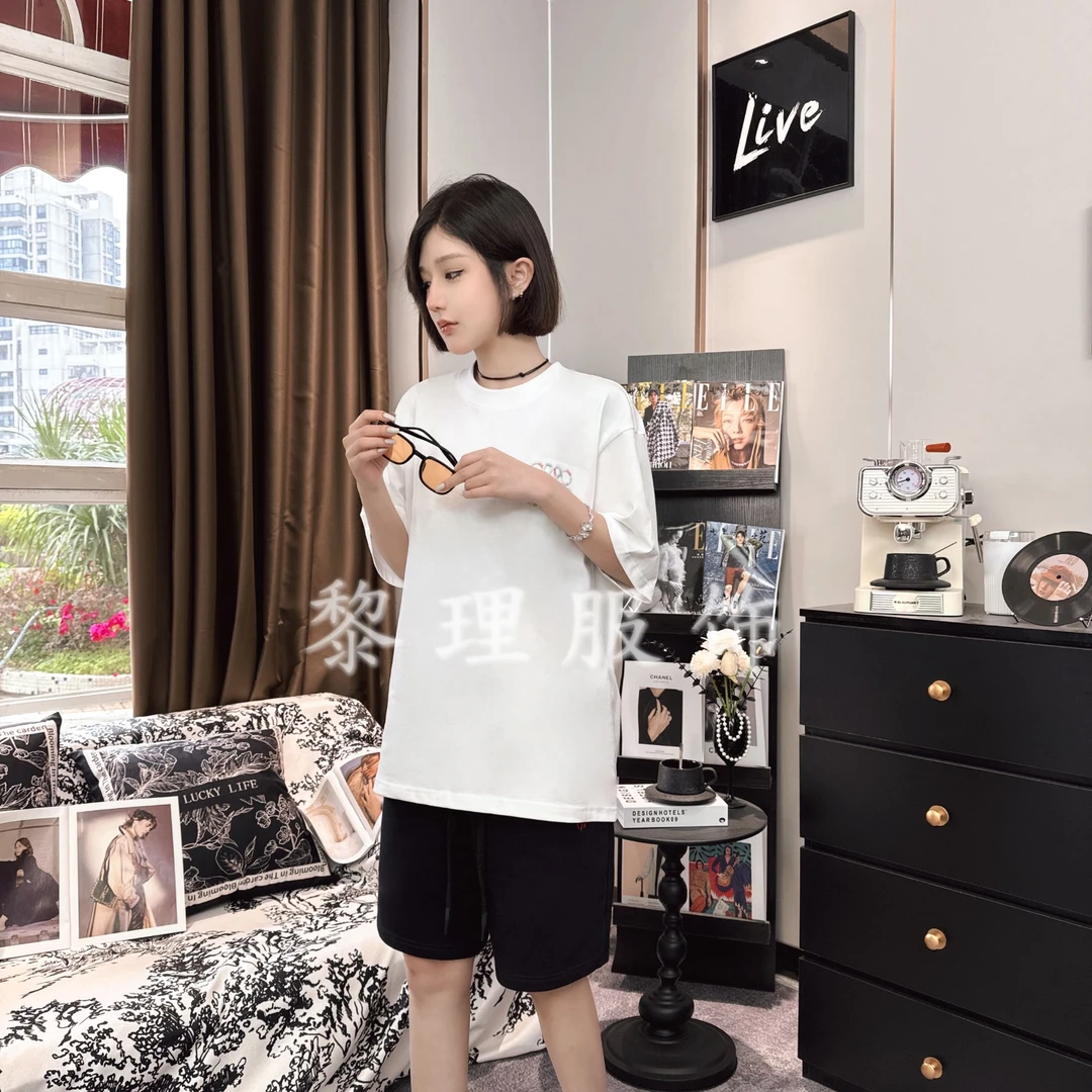 【XT】1124夏季短袖男士纯棉休闲百搭情侣半袖宽松简约时尚印花潮流