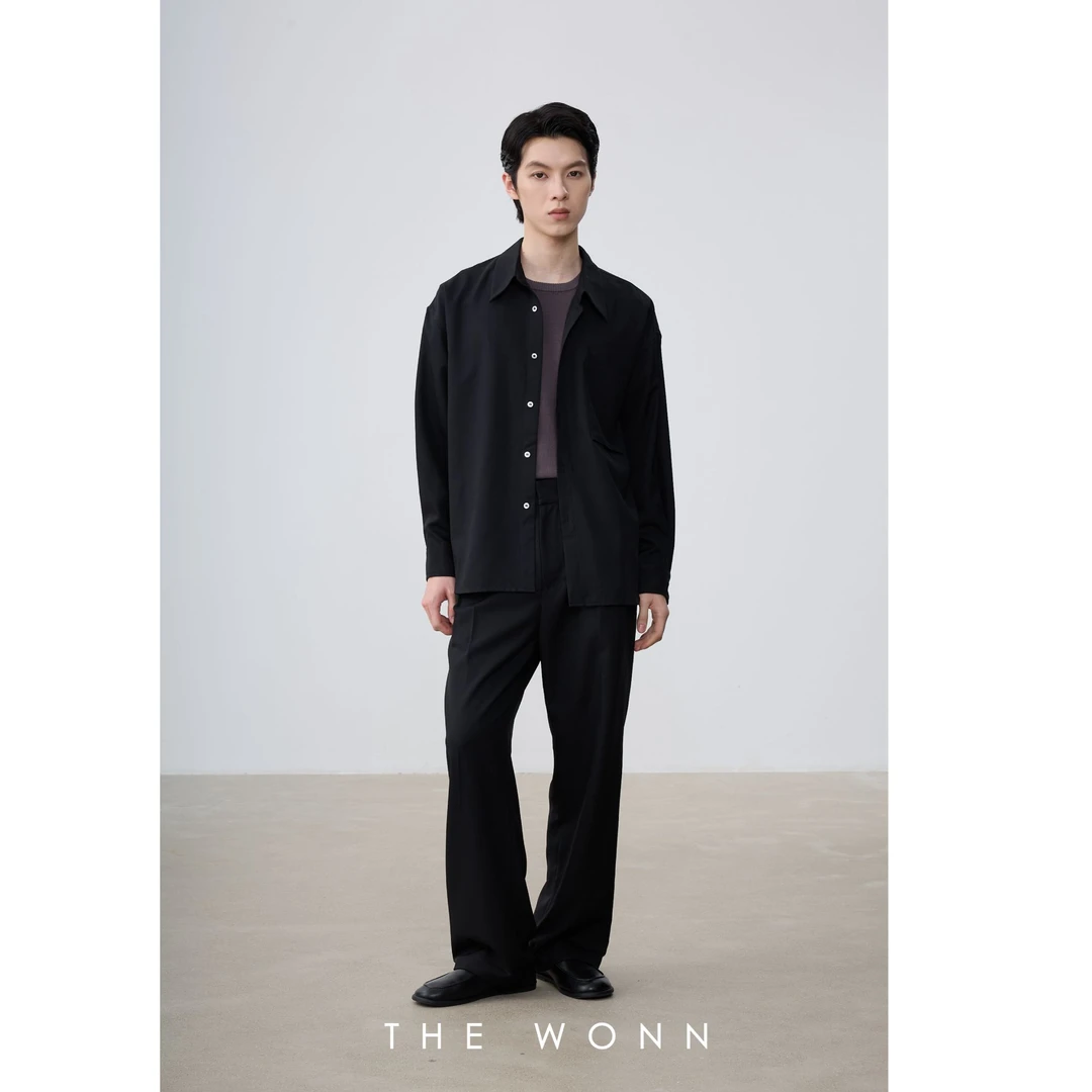 THE WONN进口廓型长袖口袋衬衫 可机洗功能性通勤休闲衬衫