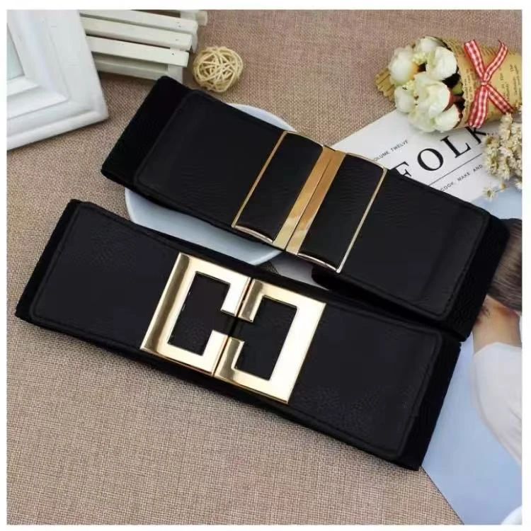 宽腰带女黑色弹力腰封连衣裙装饰潮流时尚百搭配裙子大衣外搭松紧