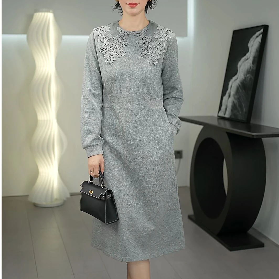 时尚洋气高级感蕾丝披肩连衣裙2025夏季新款微胖女装气质显瘦裙子