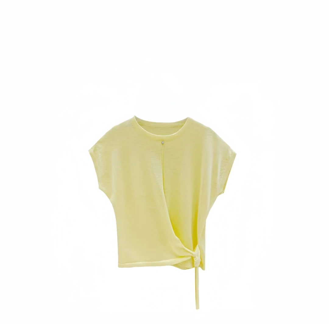 【艳压群芳】2025夏季新款时尚天-丝+亚麻设计师上衣H2672