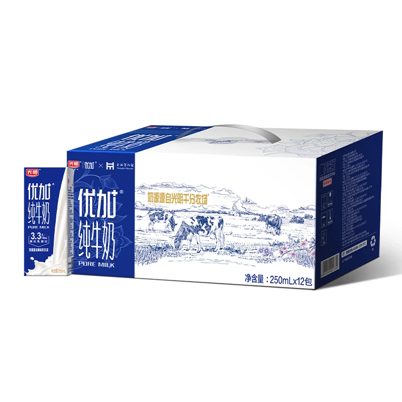 光明优加纯牛奶 一箱250ml*12包效期2025.06.26