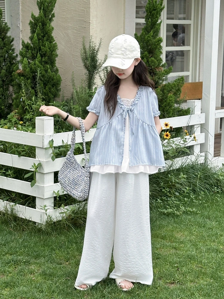 童小乖QX&假两件蓝色套装