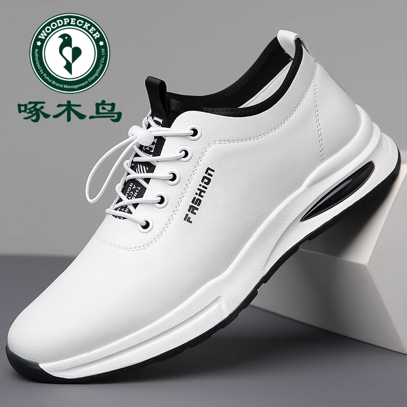 啄木鸟男鞋春季透气软底潮流百搭春秋季男士运动小白鞋休闲运动鞋