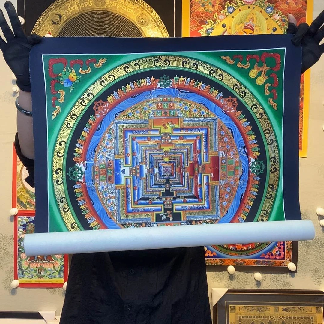 卷轴画纯手绘坛城唐卡50厘米左右