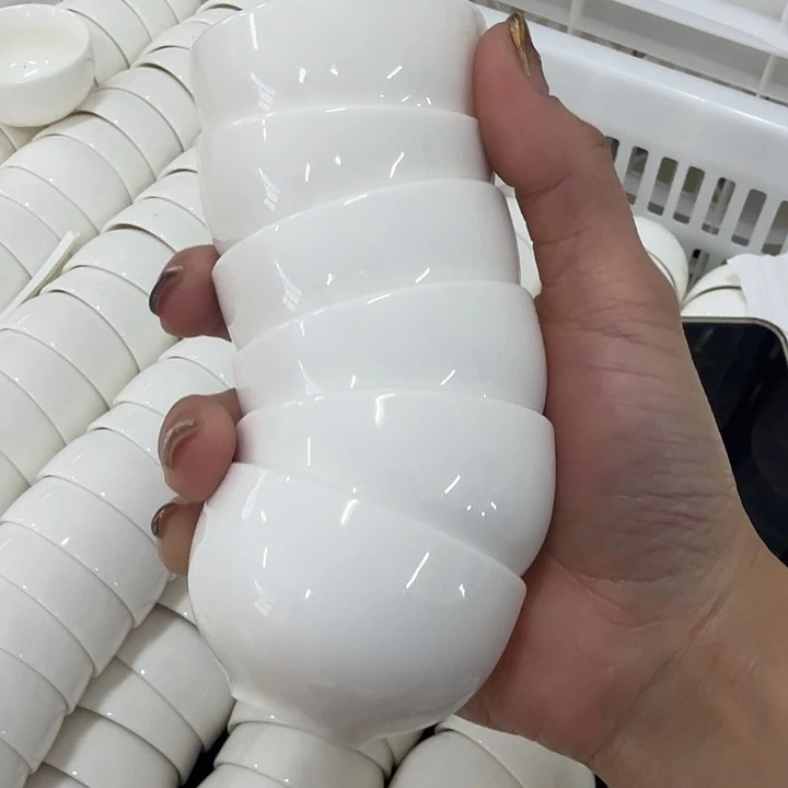 高端羊脂玉系列茶杯六个一组