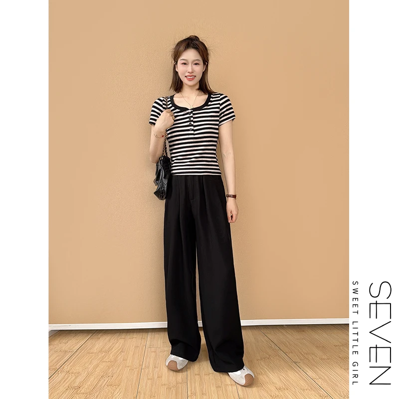 冰丝西装裤⑧七七146小个子夏季超薄款高腰显瘦天丝休闲裤女小美说