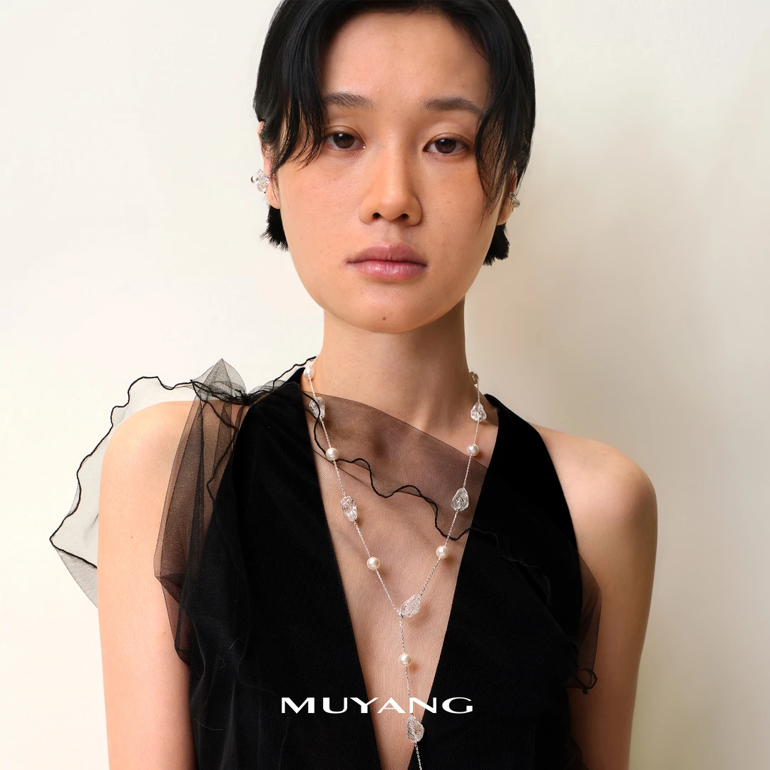 muyang/慕阳 铜合金项链 铜合金琉璃手工项链气质时尚白澜项链