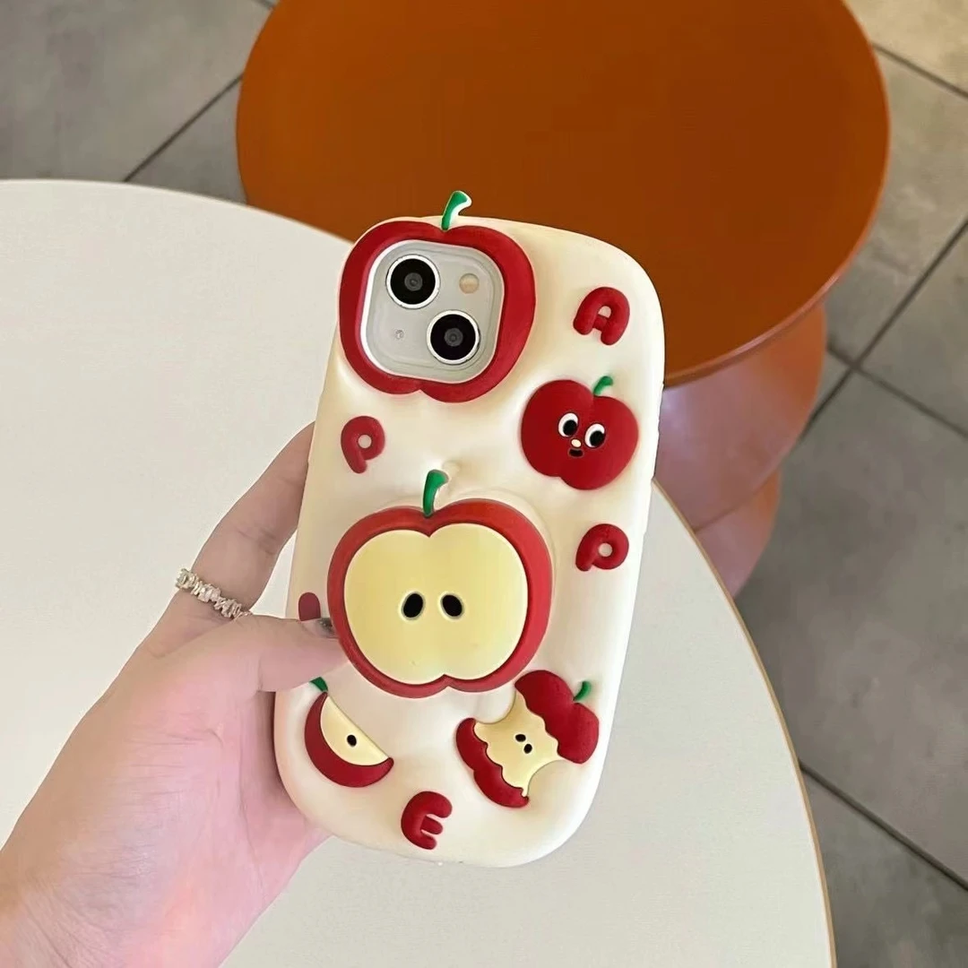 【苹果】立体苹果支架硅胶手机壳适用苹果iphone16promax软一体