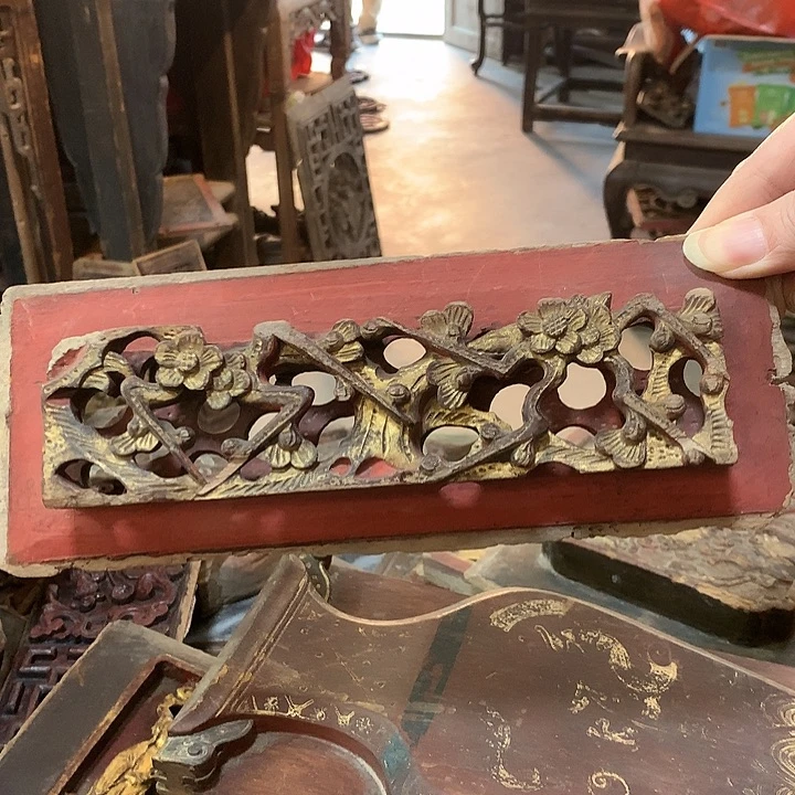 颓***哥香榧木老木雕花板民俗品