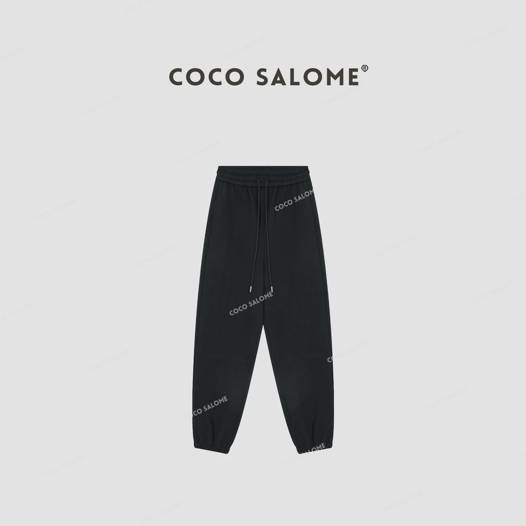 COCO SALOME⒁【束脚卫裤】抽绳360g撞色显瘦百搭休闲束脚裤733K