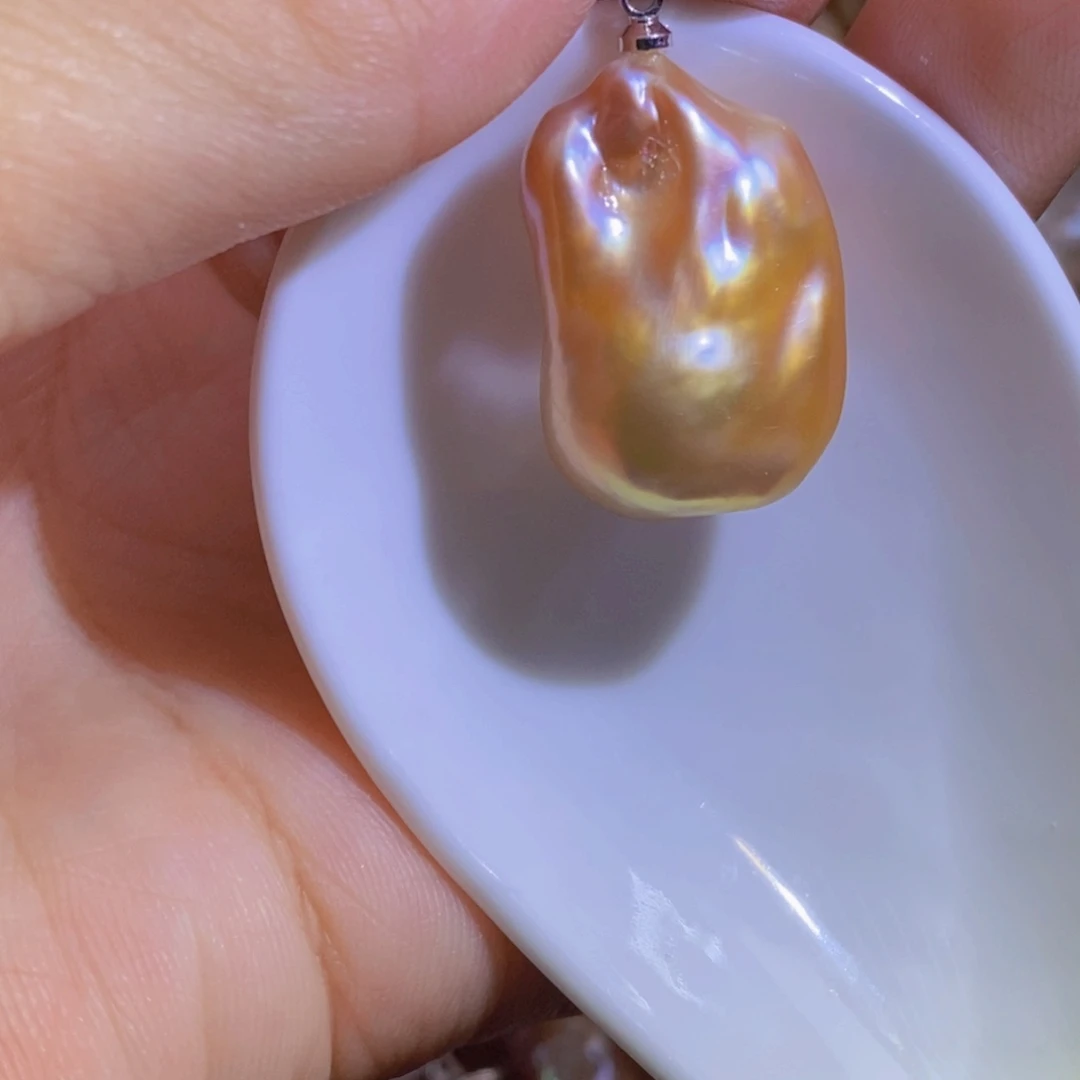 银S925镶嵌淡水珍珠微瑕