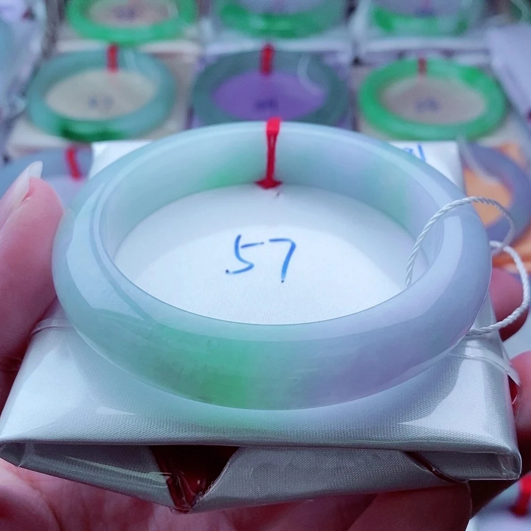 0721正57阳绿紫罗兰福禄玉时尚天然缅甸翡翠A货传承57.6，12.3，9.8