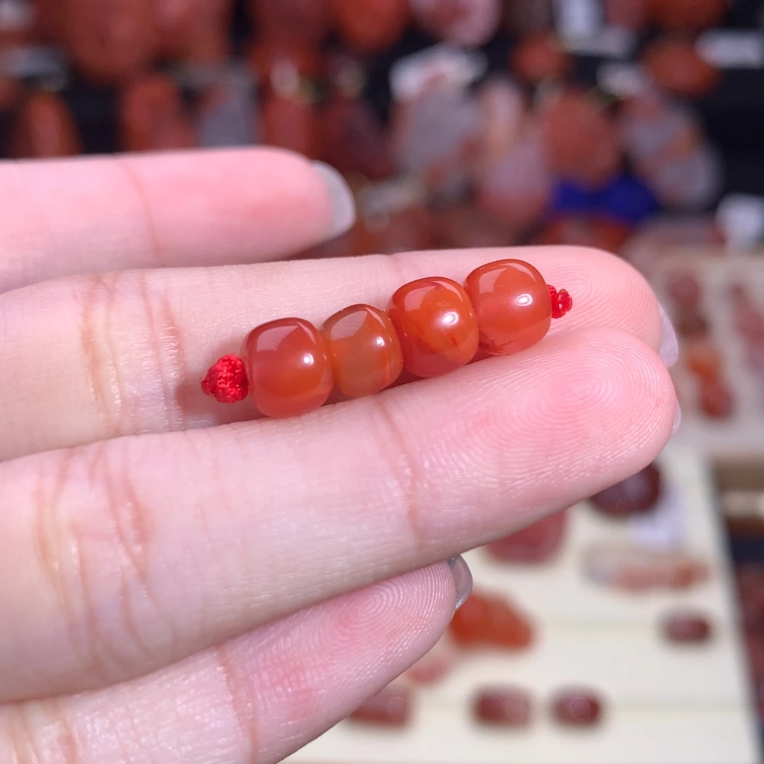 南红玛瑙未镶嵌珠宝半成品老型单珠卡6.7