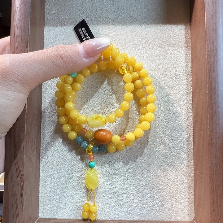 蜜蜡未镶嵌手串7.1mm蜜蜡手串