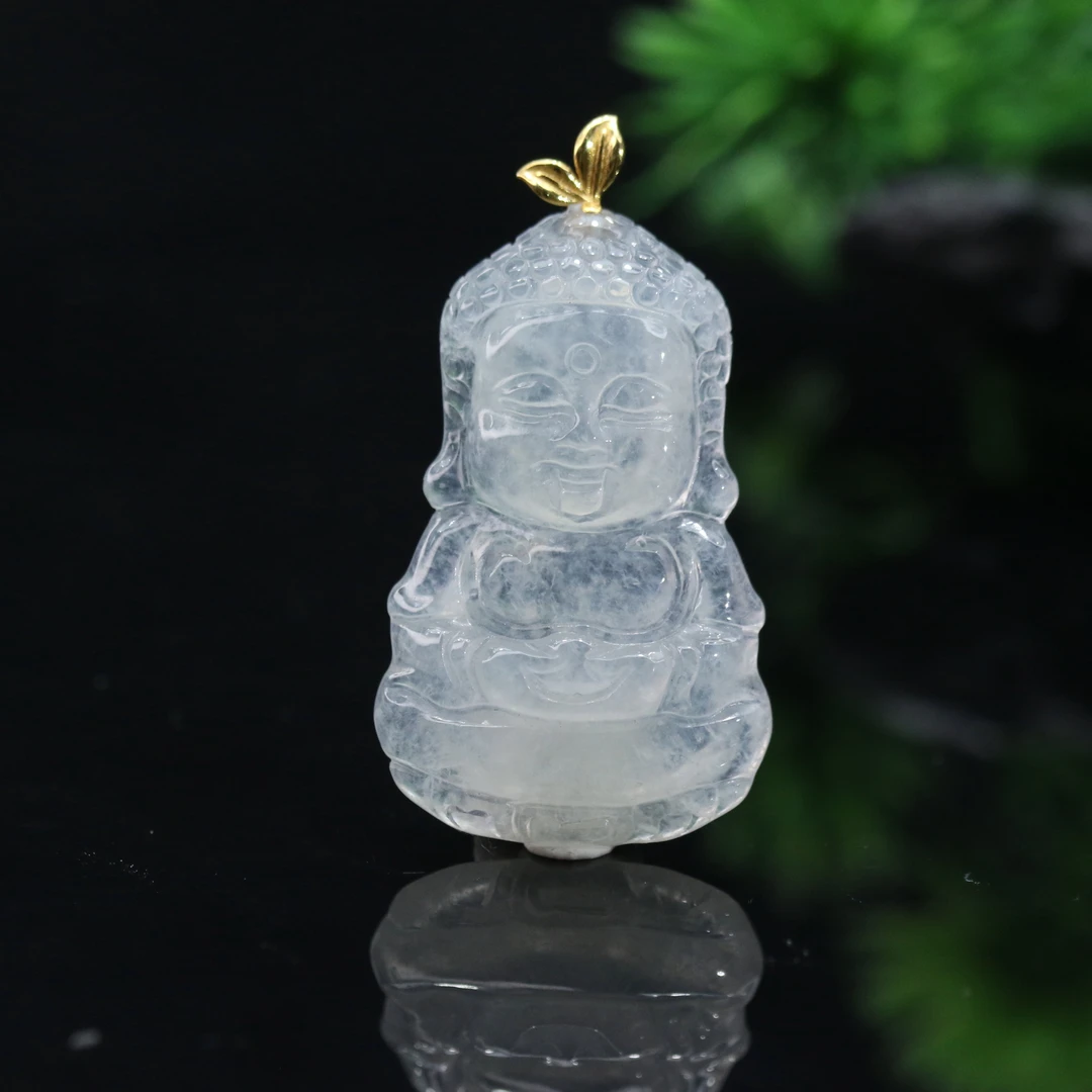 FC4天然缅甸翡翠A货18k宝宝佛/800046/保利厦门拍卖