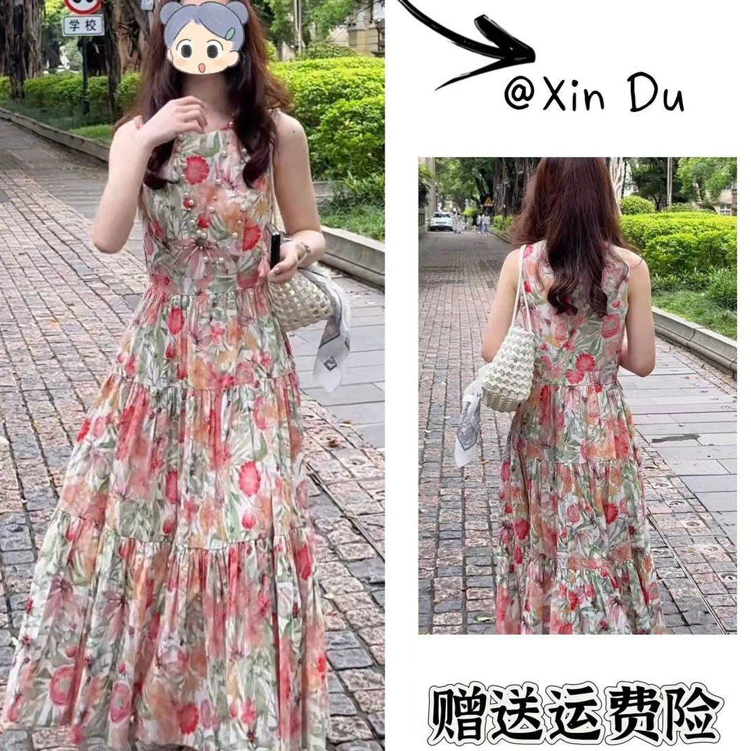 2025夏季新款时尚显瘦气质女士网红洋气连衣裙百搭款D21877