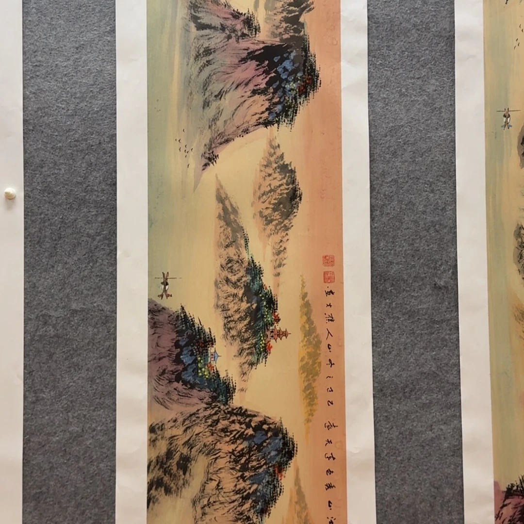 国画刘儒樵四尺对开作品