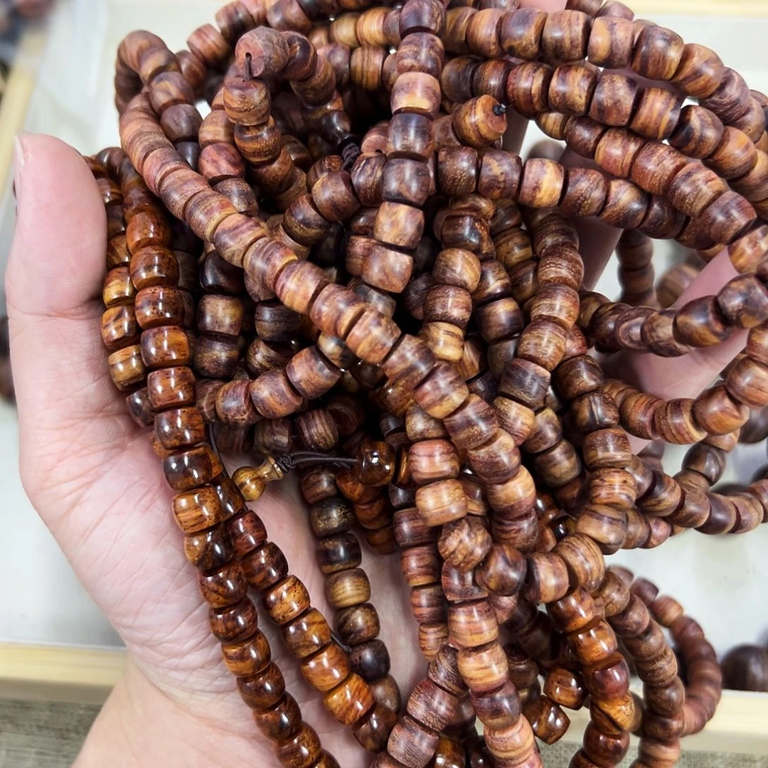 手串/手链黄花梨/降香黄檀8mm直切长串初抛无胶无腊