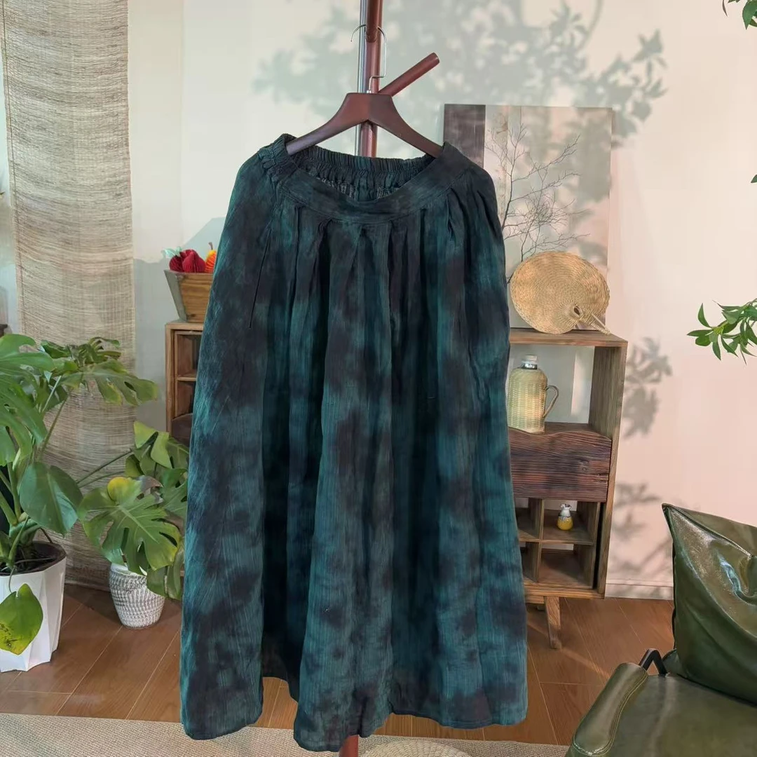 【大梅子推荐】设计款色织手工扎染半裙X9233A