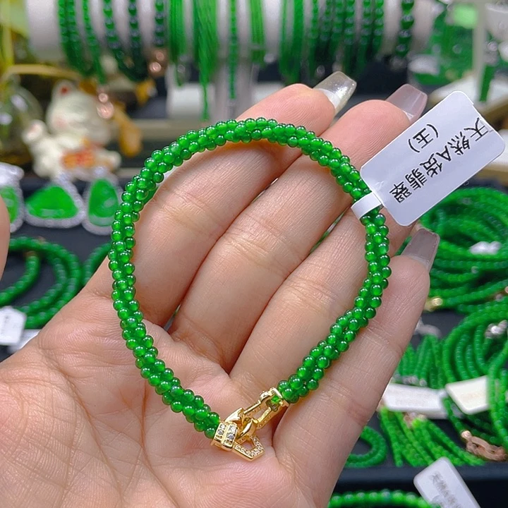 翡翠手链未镶嵌麻花手链