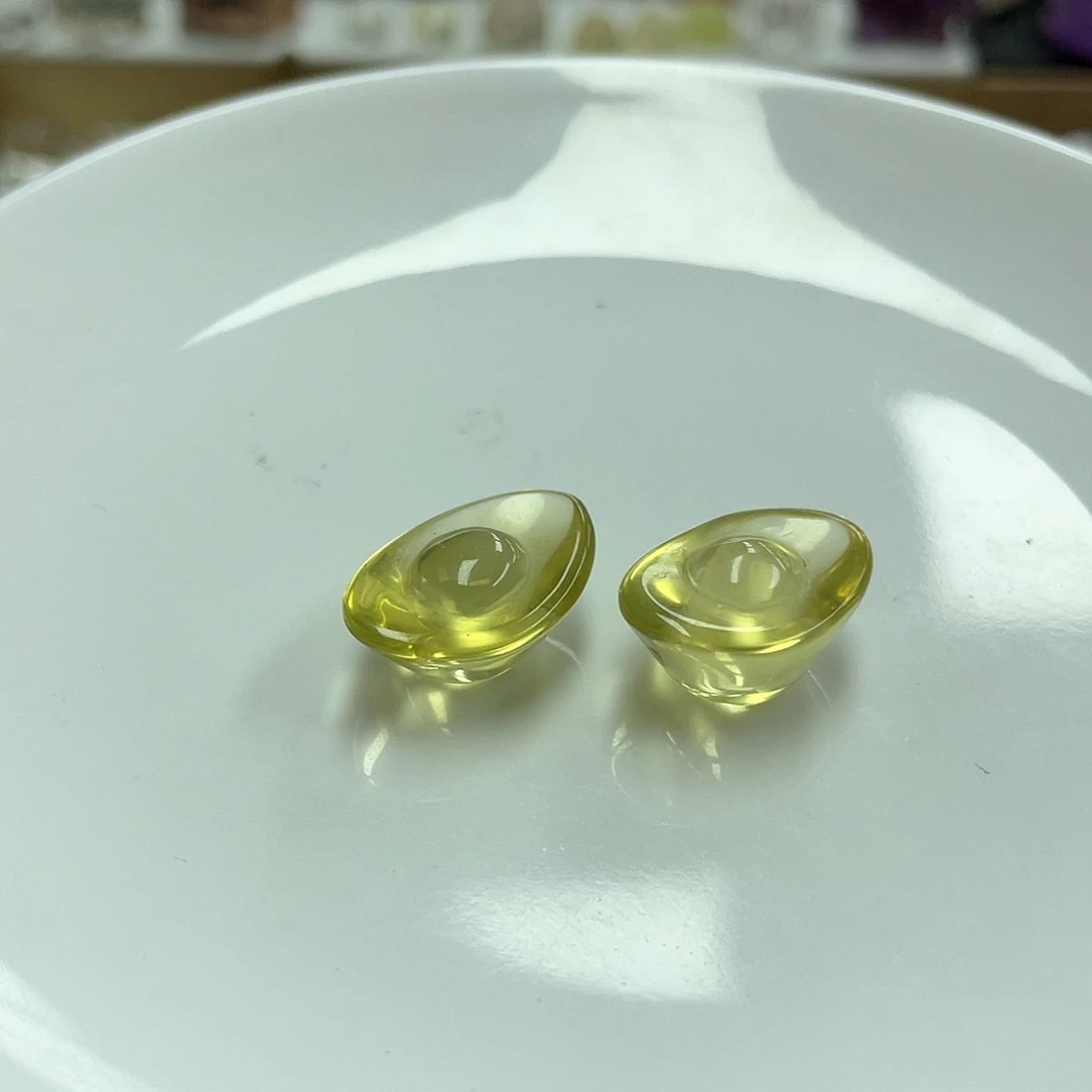 黄晶珠宝半成品未镶嵌呱*