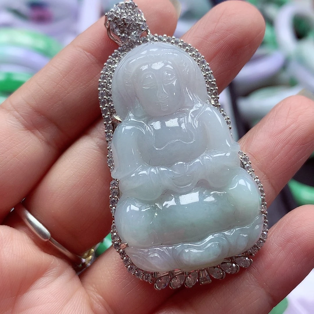 翡翠银S925镶嵌颈饰翡翠