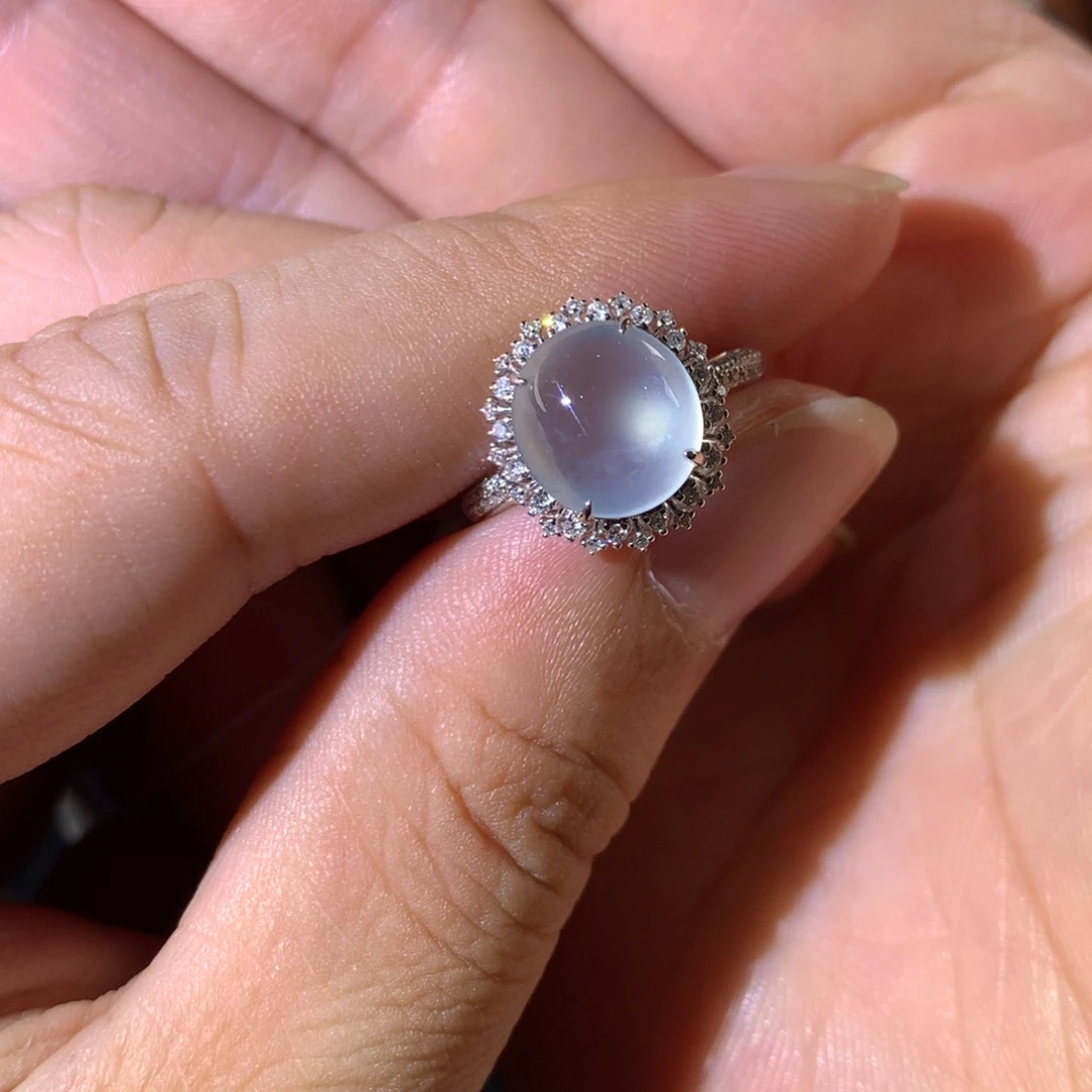 翡翠18K金镶嵌戒指翡翠