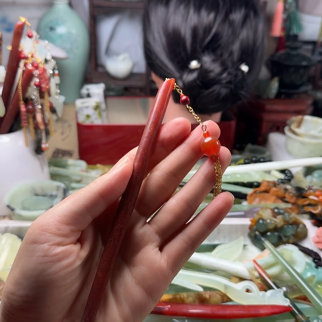 蛇纹石玉合金发饰