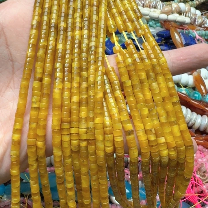 合金玛瑙/玉髓珠宝半成品一条2x4mm金虎剁珠
