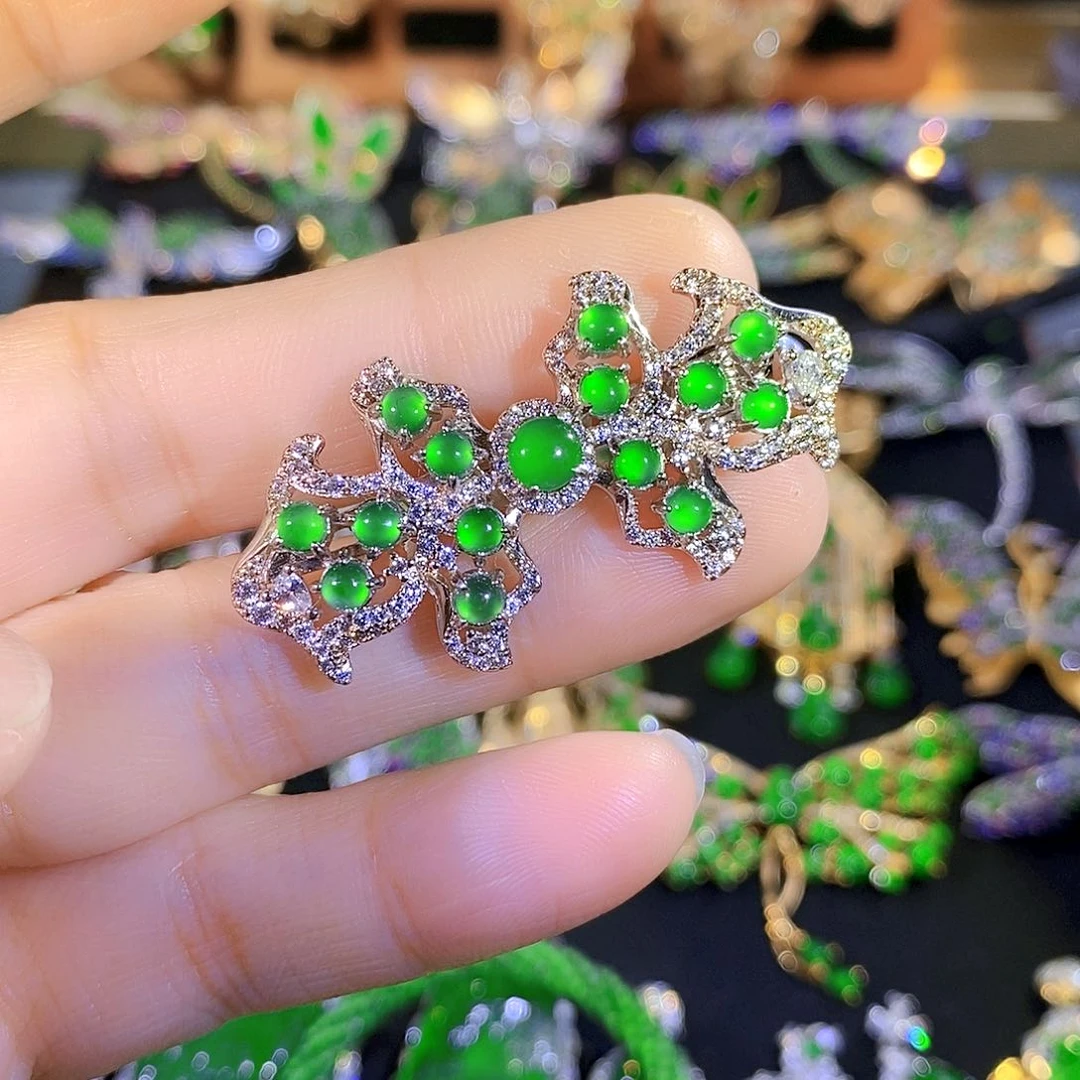 颈饰银S925镶嵌翡翠