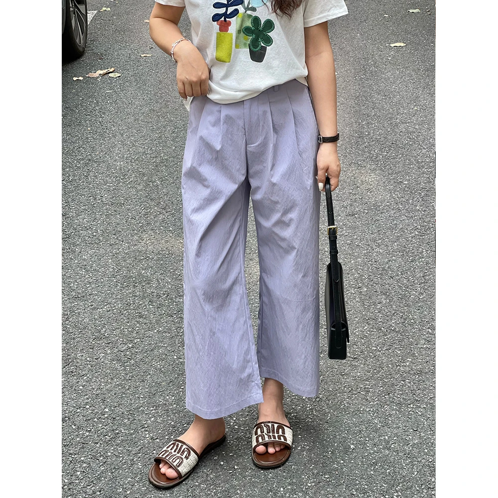 WenWen小个子韩系高腰薄款显瘦休闲九分裤夏季新款裤子3830