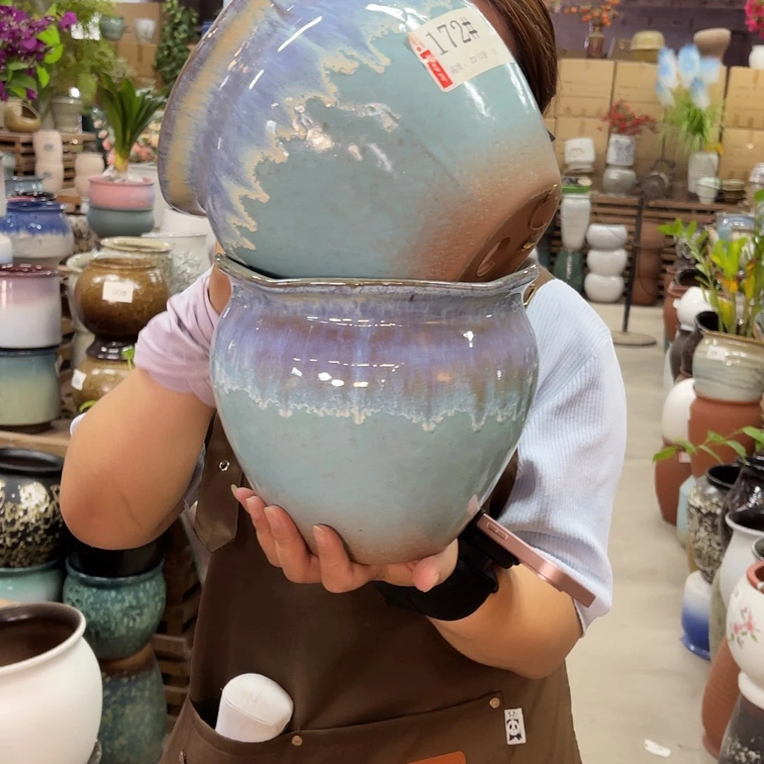 紫砂花盆高度18口径20厘米