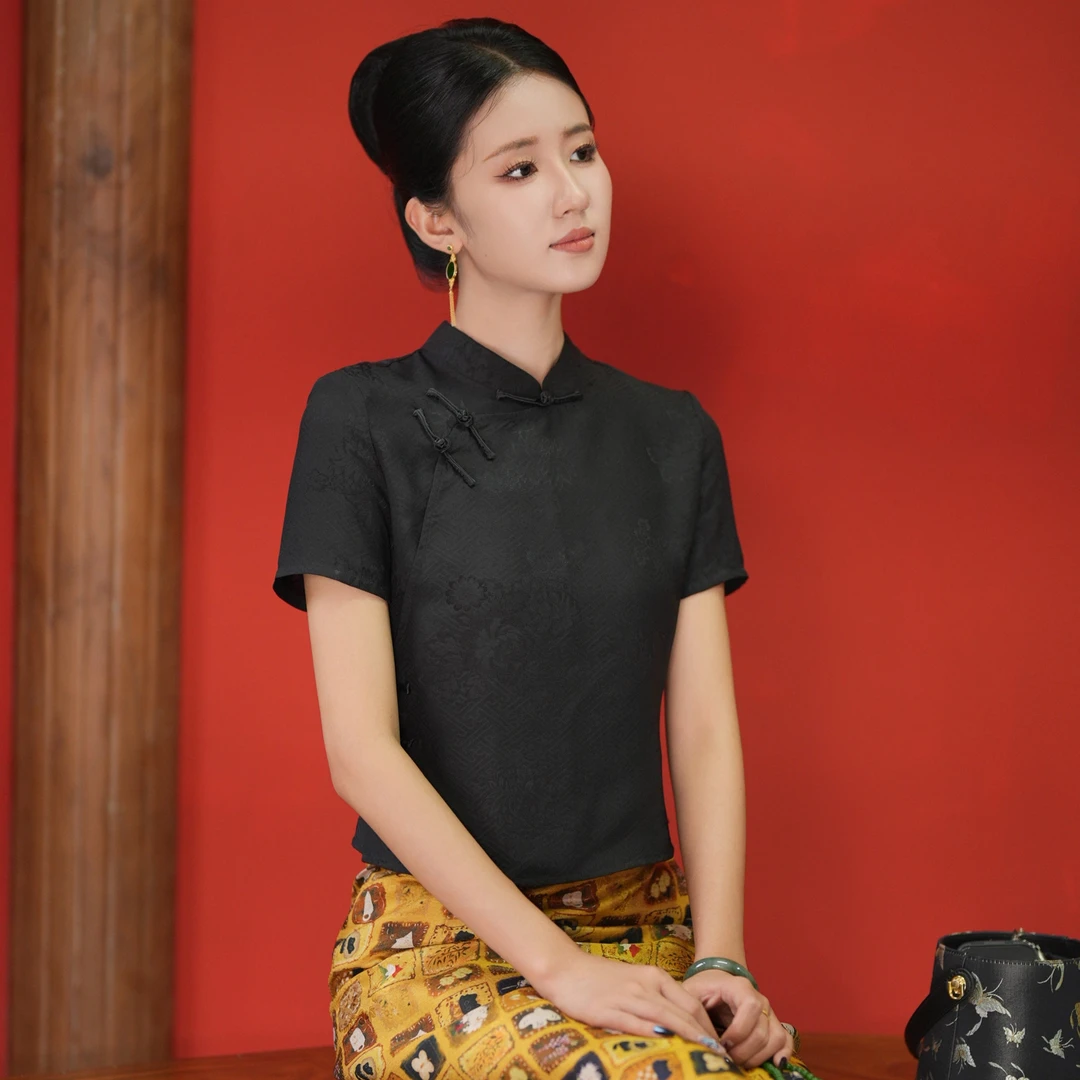 玉家人【勐黛】满分桑蚕丝傣族服装改良服饰中国风民族风新中式上衣