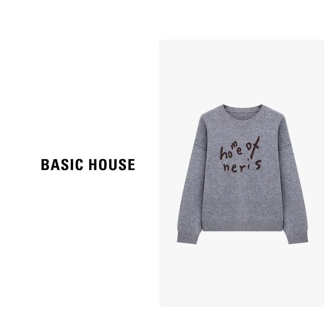 Basic House/百家好春季时尚百搭舒适简约休闲羊毛衫-B0625H5D922