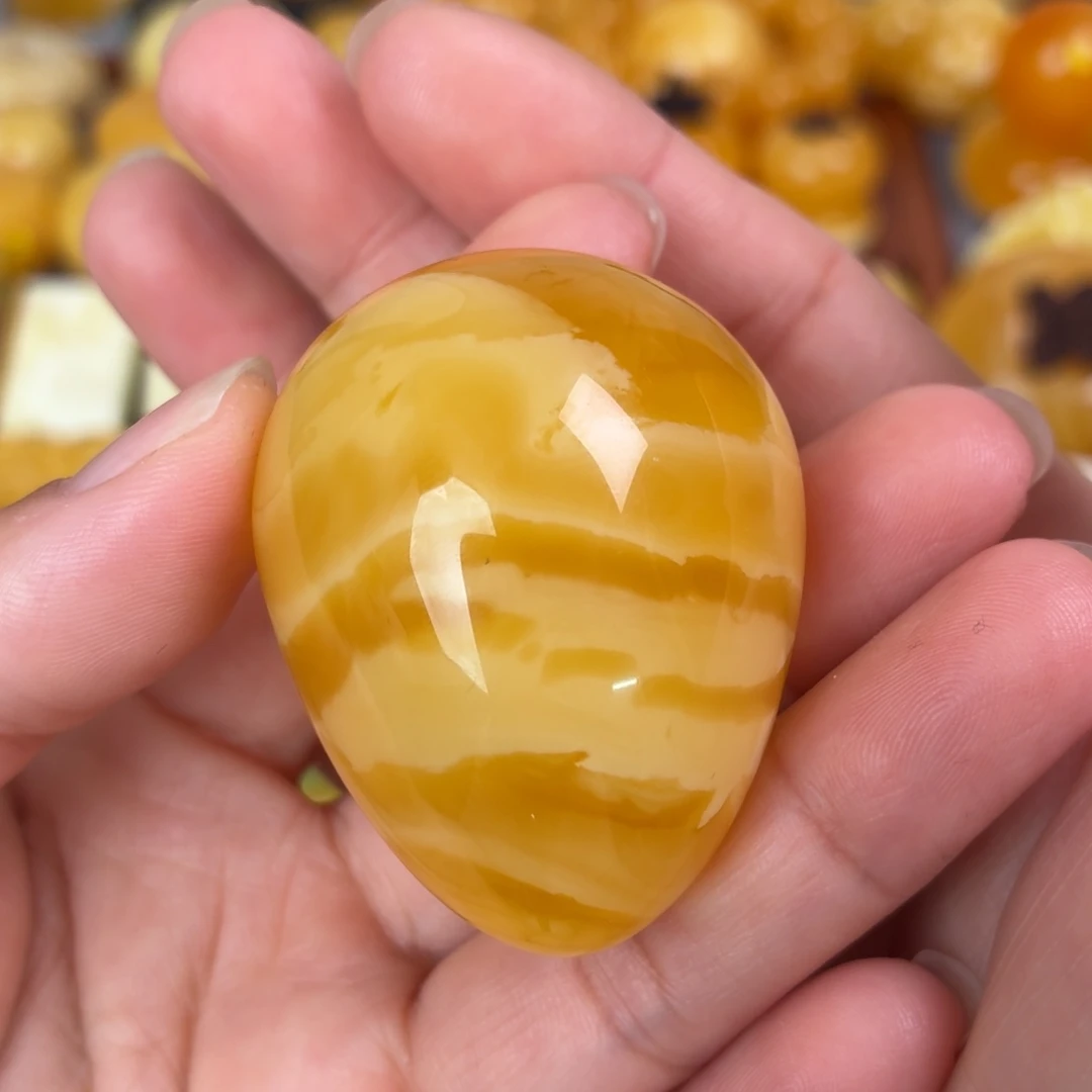 蜜蜡未镶嵌吊坠(不含链)橘白水滴