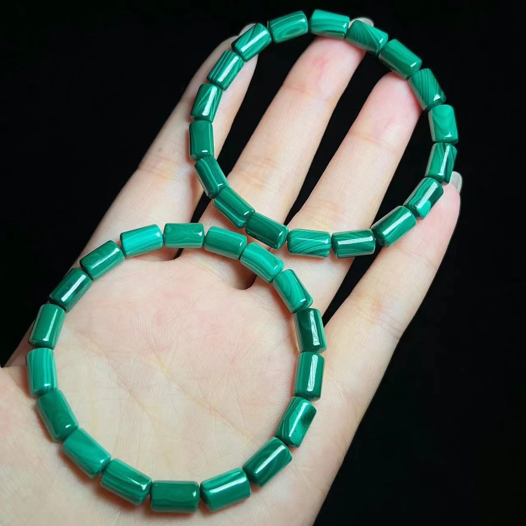 孔雀石手串多样性发其一（尺寸：9.5*6mm）- BSB008