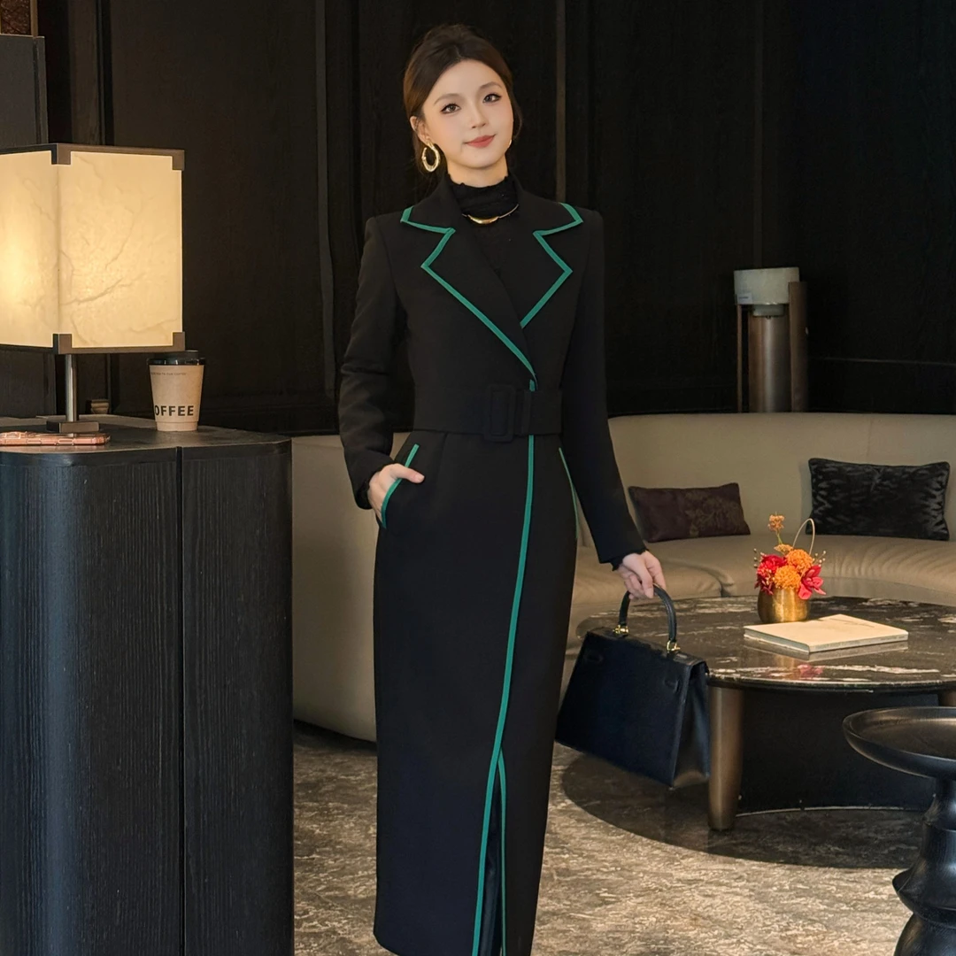 MD进进原创【视觉层次】2025秋冬韩版时尚休闲风衣百搭显瘦收腰大衣