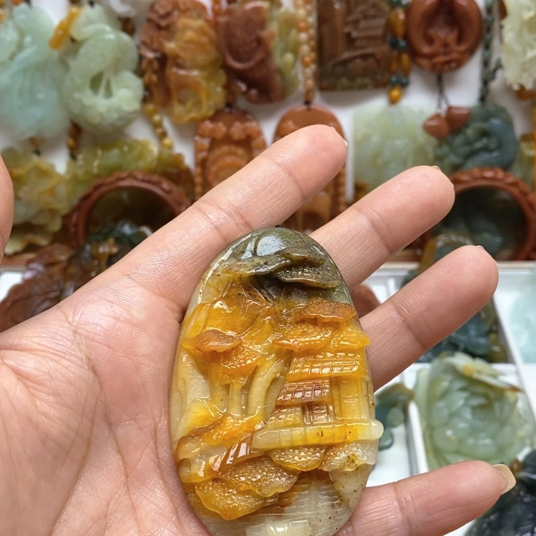 蛇纹石玉颈饰未镶嵌小*