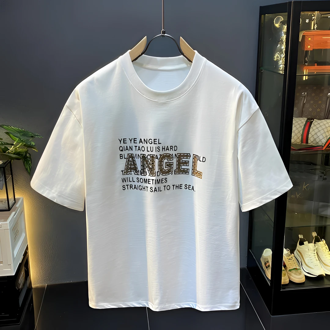 Cebrodz美式重磅纯棉透气吸汗短袖T恤男士潮牌宽松休闲大码上衣