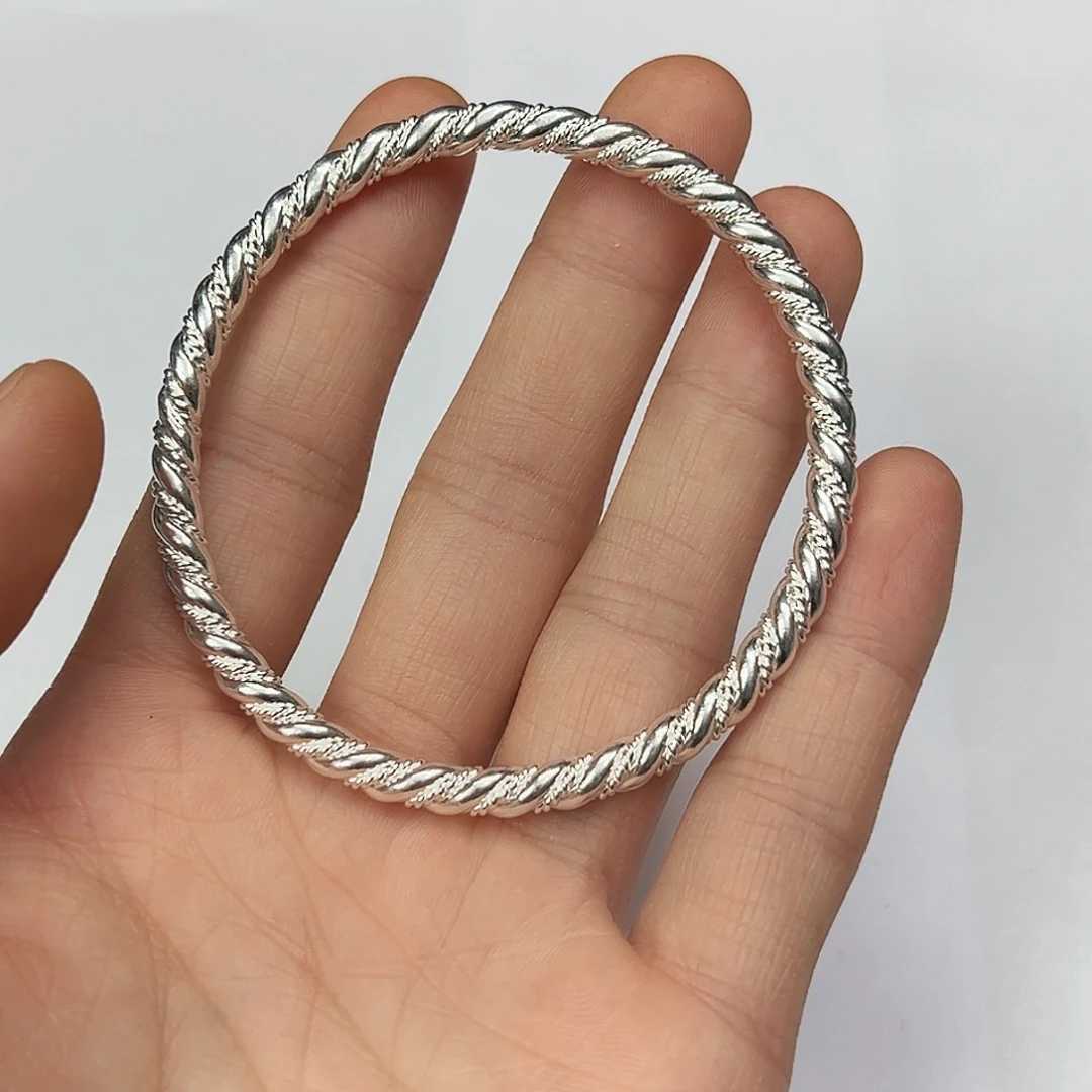 足银足银999手工闭口手镯62