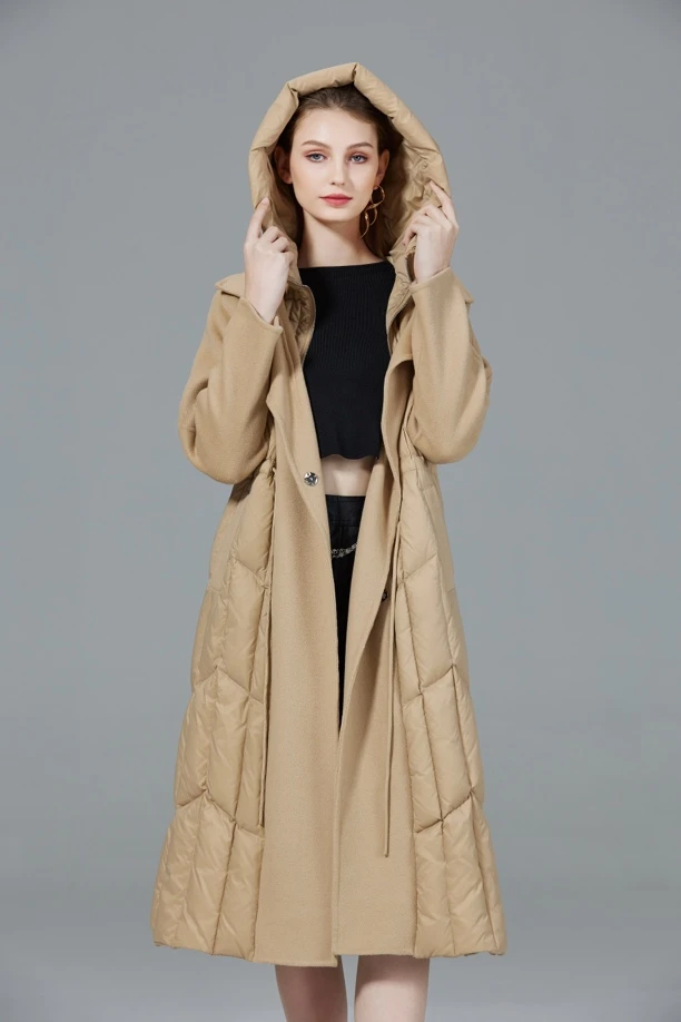 金影奇86187 高品质面料冬款大码女装羊绒羽绒服