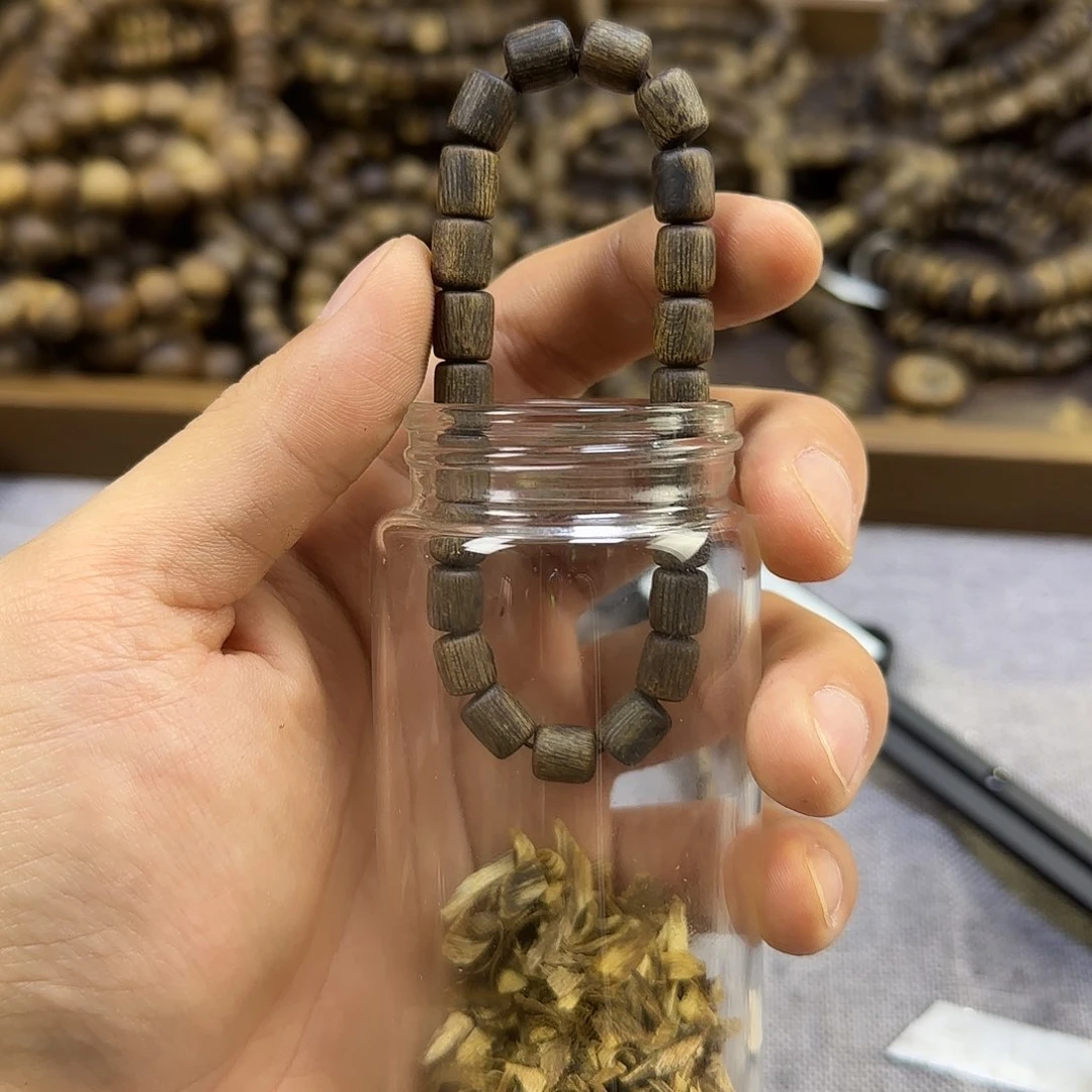 沉香香囊沉香07桶珠沉水张勺子23年料