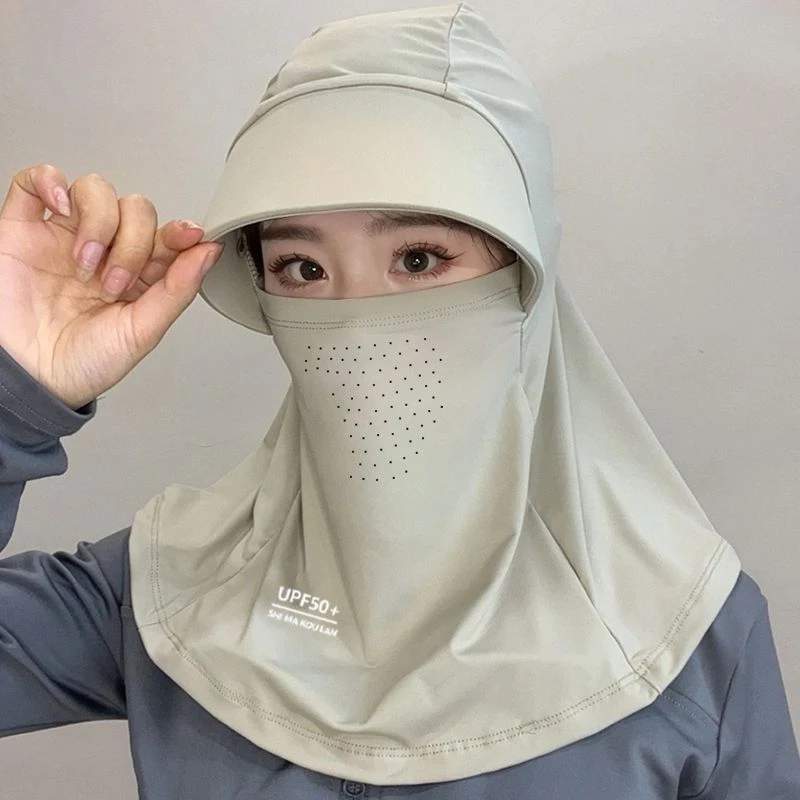 夏季男女通用透气户外骑行护颈面罩太阳帽