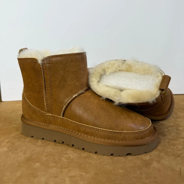 福利蒙古冬季女士防滑雪地靴保暖套筒真皮真毛雪地靴舒适雪地棉